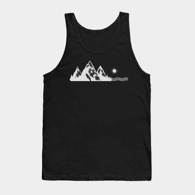 Nature Mountain, Sea & Sun For Wanderlust And Travel Tank Top by mangobanana